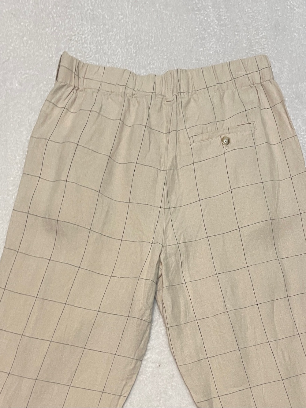 NWT Madewell Linen Windowpane Plaid Trousers Preppy Work Casual Travel Summer 6 - Picture 11 of 13